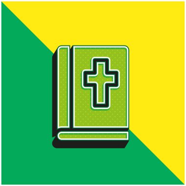 Bible Green and yellow modern 3d vector icon logo clipart