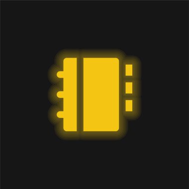 Gündem sarı parlak neon simgesi