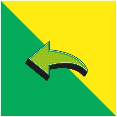 Siyah Sol Oklar Yeşil ve Sarı 3D vektör simgesi logosu