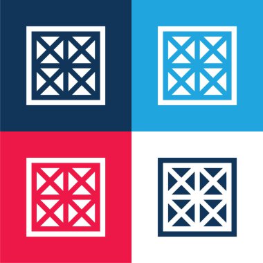 Temel mavi ve kırmızı dört renk en küçük simge kümesi