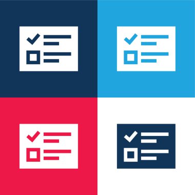 Ballot blue and red four color minimal icon set clipart