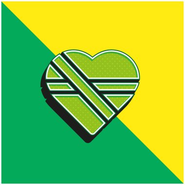 Bandaj Yeşil ve sarı modern 3d vektör simgesi logosu