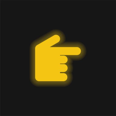 Siyah El Sağa Parlayan sarı neon simgesini gösteriyor