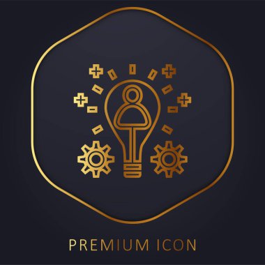 Branding golden line premium logo or icon clipart