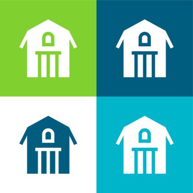 Ahır Düz 4 renk en küçük simge kümesi