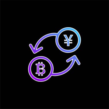 Bitcoin Değişimi Oranı mavi gradyan vektör simgesi