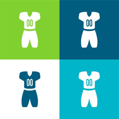 Amerikan Futbol Kıyafetleri Düz Dört Renk en az simge seti