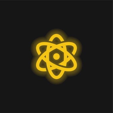 Atomik sarı parlak neon simgesi