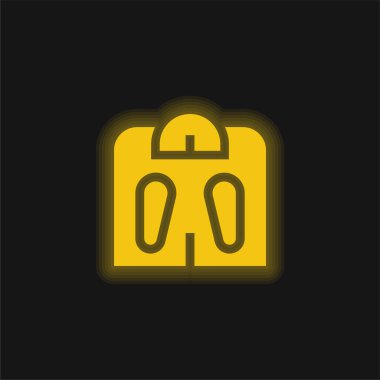 Banyo Ölçekli sarı parlak neon simgesi