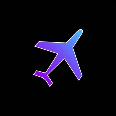 Uçak mavi gradyan vektör simgesi