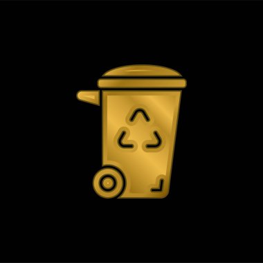Altın kaplama metal simge veya logo vektörü