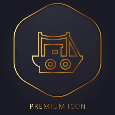 Tekne altın çizgisi prim logosu veya simgesi