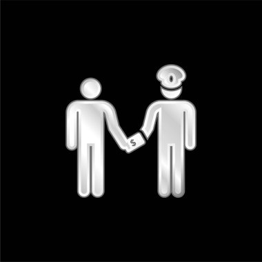 Rüşvet gümüş kaplama metalik simge