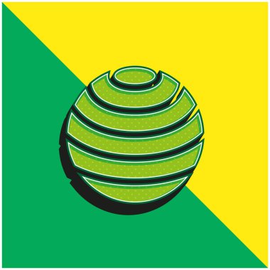 Top Yeşil ve Sarı modern 3D vektör simgesi logosu