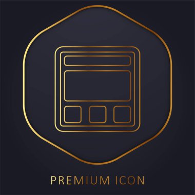 Düz Meydan Sembolü 'nün üzerinde altın çizgi prim logosu veya simgesi