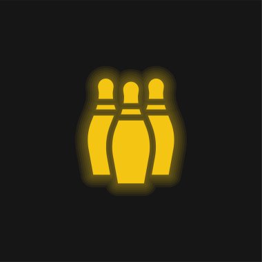 Bowling sarı parlak neon simgesi
