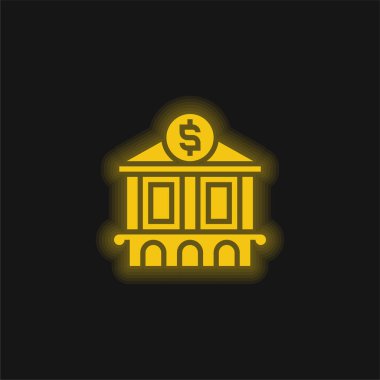 Bankanın sarı parlak neon simgesi