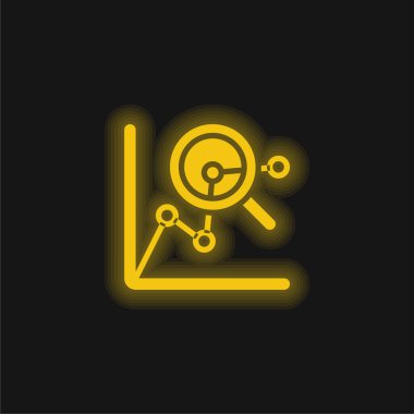 Analitik sarı parlak neon simgesi