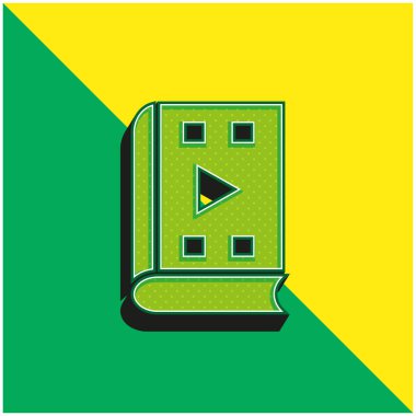 Audiobook Green and yellow modern 3d vector icon logo clipart
