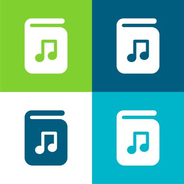 Ses Kitabı Düz 4 renk minimal simgesi seti