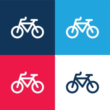 Bisiklet mavisi ve kırmızı dört renk simgesi seti