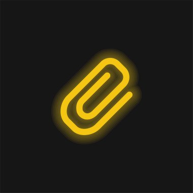 Bir Ataç Sarı Parıldayan Neon ikonunun Eklenti Çapraz Sembolü