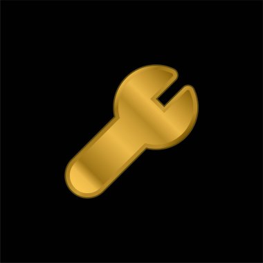 Altın kaplamalı metalik simge veya logo vektörünü ayarla