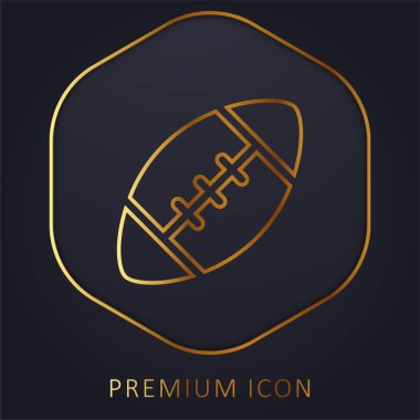 Amerikan futbolu altın çizgi premium logosu veya simgesi