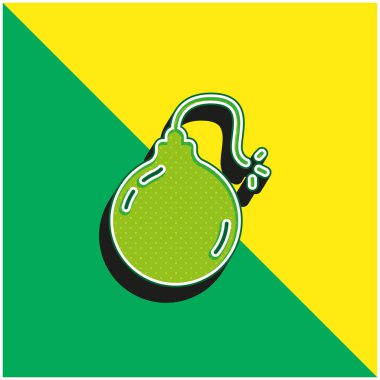 Bomba Yeşil ve Sarı modern 3D vektör simgesi logosu