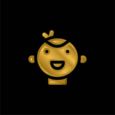 Bebek altın kaplama metalik simge veya logo vektörü