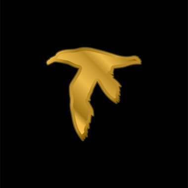 Kuş Petrel Şekli Altın kaplama metalik simge veya logo vektörü