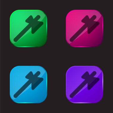 Balta dört renkli cam düğme simgesi