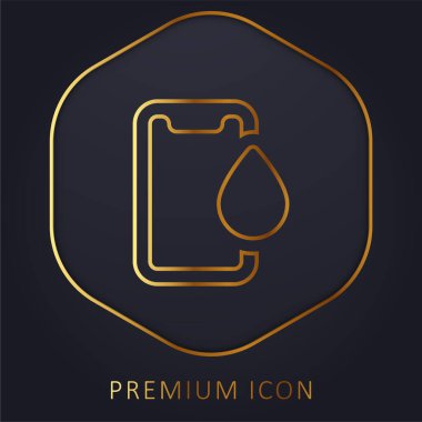 Uygulama altın çizgi premium logosu veya simgesi