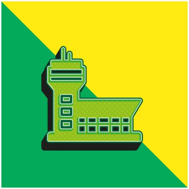 Havaalanı Yeşil ve sarı modern 3d vektör simgesi logosu