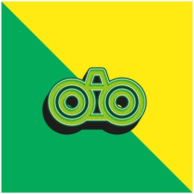 Dürbünler Yeşil ve Sarı Modern 3D vektör simgesi logosu