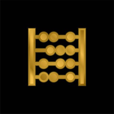 Abaküs altın kaplama metalik simge veya logo vektörü