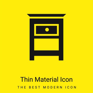 Bedroom Furniture Small Table For Bed Side minimal bright yellow material icon clipart
