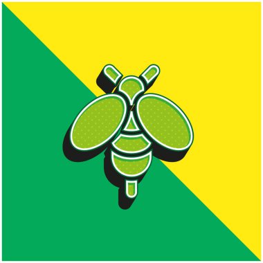 Arı Yeşili ve Sarı Modern 3D vektör simgesi logosu