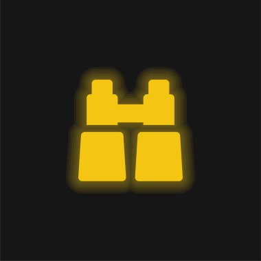 Dürbünler sarı parlayan neon simgesi