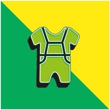 Bebek Elbiseleri Yeşil ve Sarı Modern 3D vektör simgesi