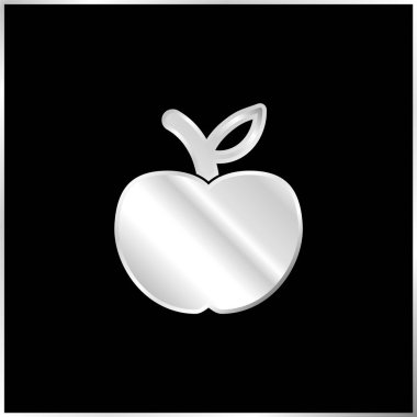 Elma meyvesi gümüş kaplama metalik simge