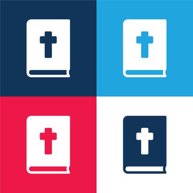 İncil mavi ve kırmızı dört renk en küçük simge kümesi