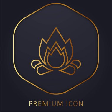 Bonfire golden line premium logo or icon clipart