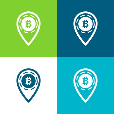 Bitcoin Yer Tutucu Düz 4 renk minimal simgesi