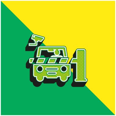 Bariyer Yeşil ve Sarı Modern 3D vektör simgesi logosu