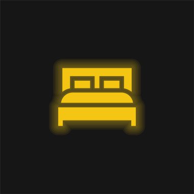 Yatak sarısı parlak neon simgesi
