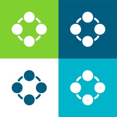 Uygulama Düz 4 renk minimal simgesi seti