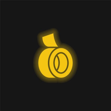 Yapışkan bant sarı parlak neon simgesi