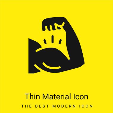 Bodybuilding minimal bright yellow material icon clipart
