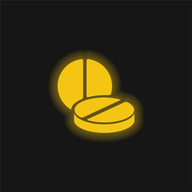 2 hap sarı parlak neon ikon